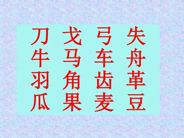 常见汉字象形字大全对照表